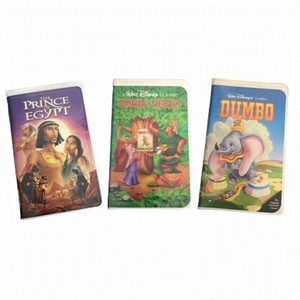 4/$45 3 X Classic Disney Vintage VHS Tapes Dumbo Prince of Egypt Robin Hood
